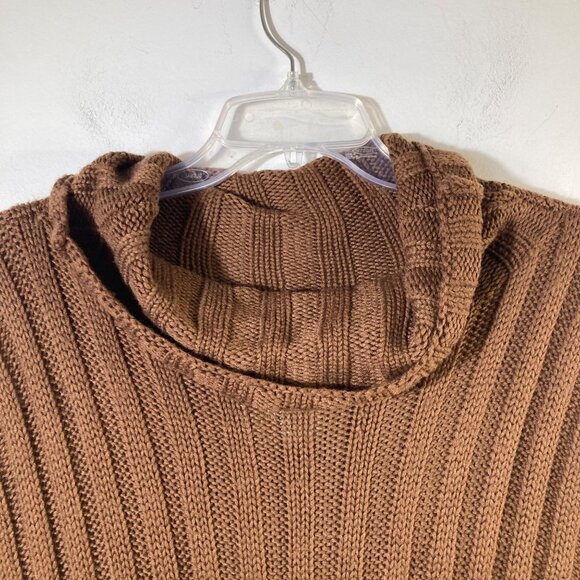 Womens Kori Turtle Neck Wool Blend Slouch Cable Knit Sweater Vest M/L NWT Brown - Picture 3 of 10